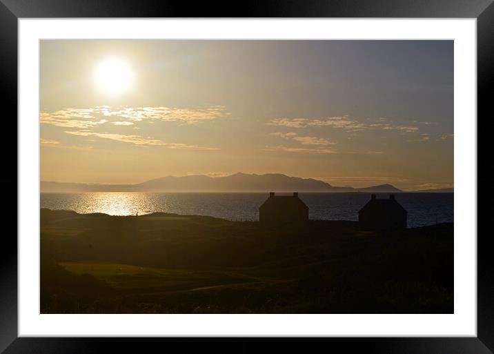 Prestwick and Arran as sunset approaches Framed Mounted Print by Allan Durward Photography