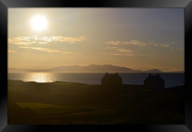 Prestwick and Arran as sunset approaches Framed Print by Allan Durward Photography