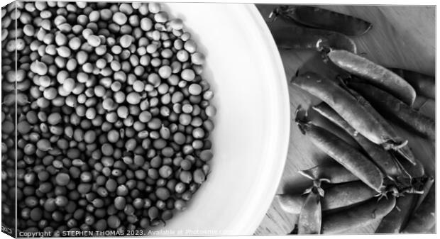 Shelling Peas 2 (monochrome) Canvas Print by STEPHEN THOMAS