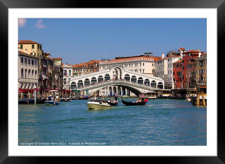 Timeless Serenity, Venice's Rialto Bridge Framed Mounted Print by Graham Parry