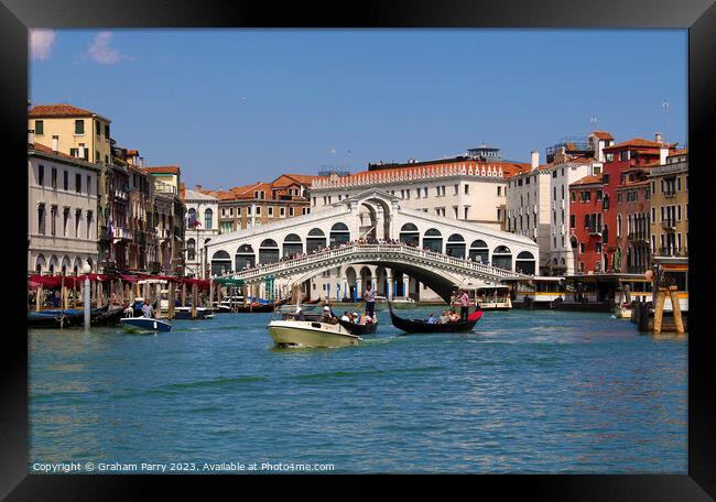 Timeless Serenity, Venice's Rialto Bridge Framed Print by Graham Parry
