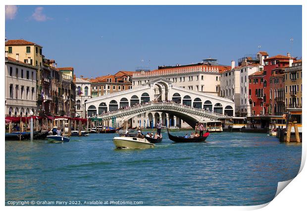 Timeless Serenity, Venice's Rialto Bridge Print by Graham Parry