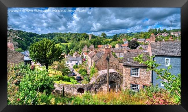 A view from Castle Walk, Richmond, Yorkshire  Framed Print by Navin Mistry