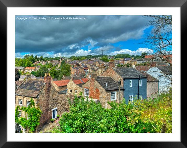 A view from Castle Walk, Richmond, Yorkshire   Framed Mounted Print by Navin Mistry