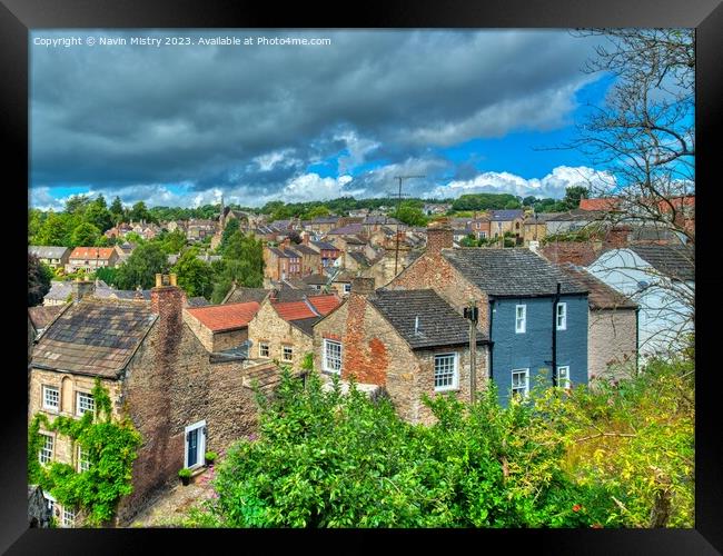 A view from Castle Walk, Richmond, Yorkshire   Framed Print by Navin Mistry