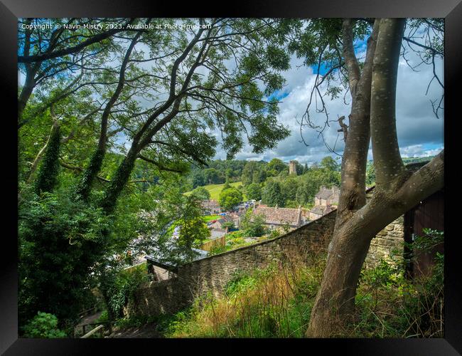 A view from Castle Walk, Richmond, Yorkshire   Framed Print by Navin Mistry
