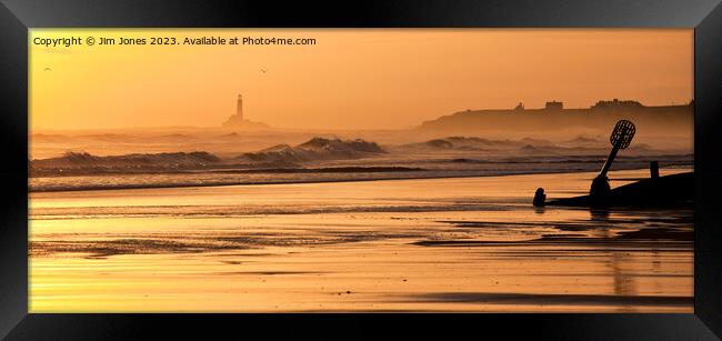 Seaton Sluice Sunrise - Panorama Framed Print by Jim Jones