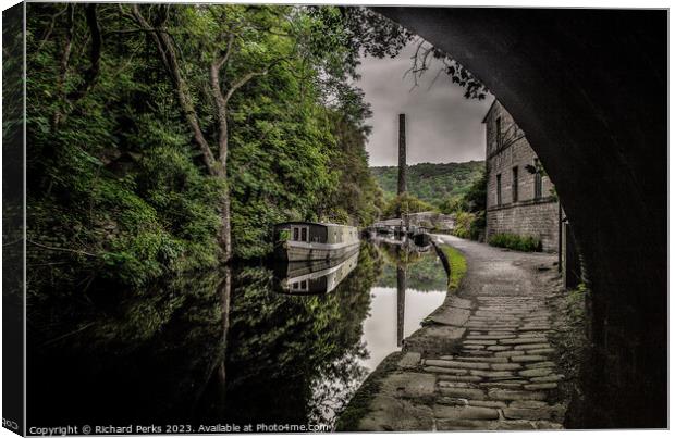 Rochdale Canal Reflection Canvas Print by Richard Perks