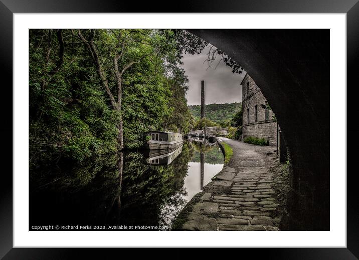 Rochdale Canal Reflection Framed Mounted Print by Richard Perks
