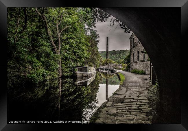 Rochdale Canal Reflection Framed Print by Richard Perks