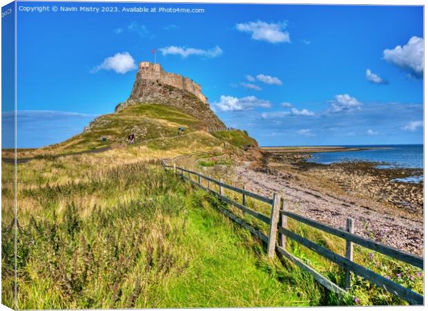 A view Lindisfarne Castle Canvas Print by Navin Mistry
