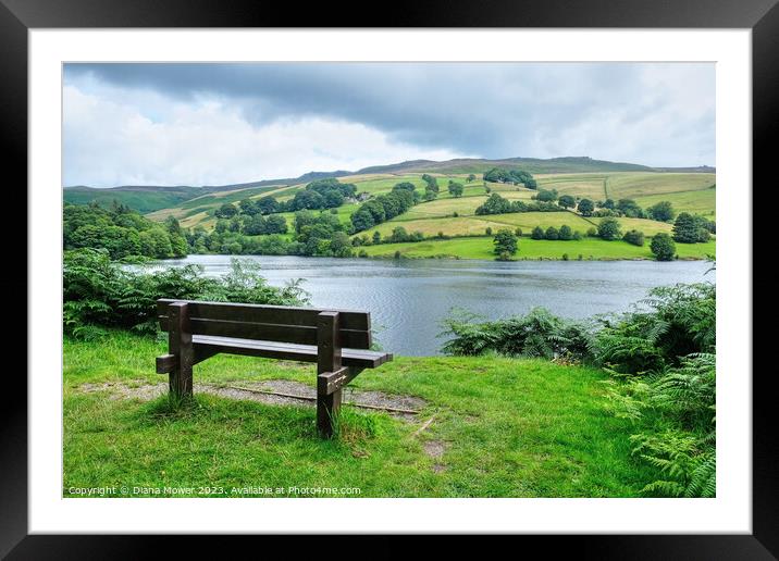 Ladybower Derbyshire Framed Mounted Print by Diana Mower