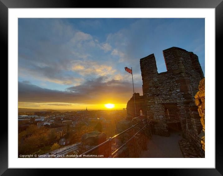 Castle Sunset - Dudley Castle Framed Mounted Print by Simon Griffin