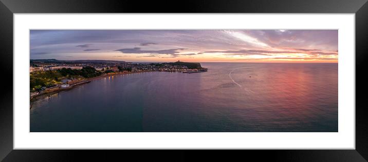 Scarborough South Bay Sunrise Panorama Framed Mounted Print by Apollo Aerial Photography