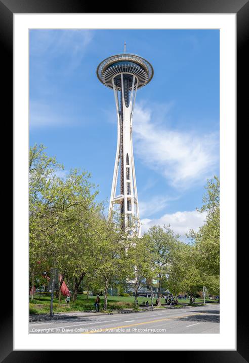 The Space Needle from Lower Queen Anne Street, Seattle, Washington, USA Framed Mounted Print by Dave Collins