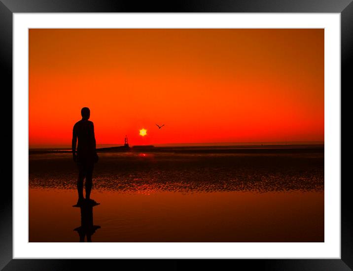 sunset, at another place Framed Mounted Print by sue davies