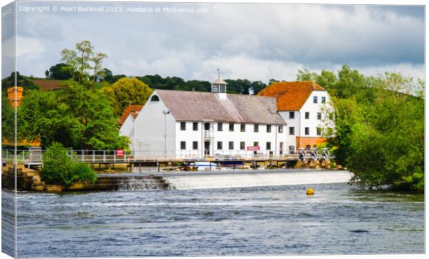 Across River Thames to Hambleden Mill Bucks Canvas Print by Pearl Bucknall