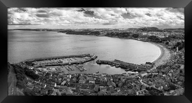 Scarborough's South Bay Black and White Framed Print by Apollo Aerial Photography