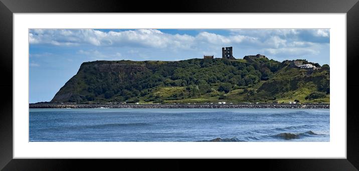 Scarborough Castle North Bay Pano Framed Mounted Print by Glen Allen