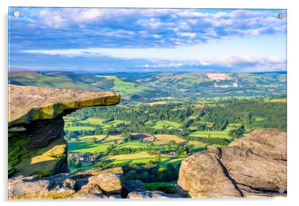 Bamford Edge Derbyshire Peak District Acrylic by Tim Hill