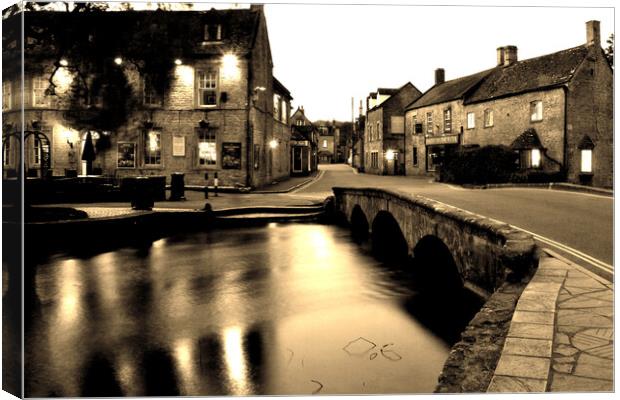 Timeless Elegance of Bourton-on-the-Water Canvas Print by Andy Evans Photos