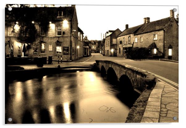 Timeless Elegance of Bourton-on-the-Water Acrylic by Andy Evans Photos