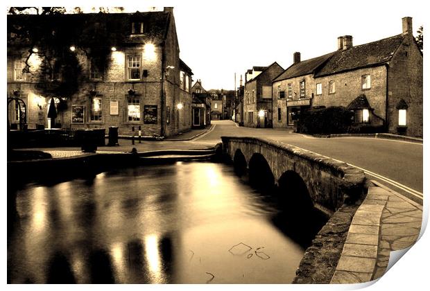 Timeless Elegance of Bourton-on-the-Water Print by Andy Evans Photos