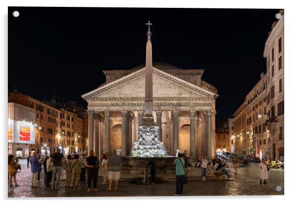 Pantheon at Piazza della Rotonda in Rome Acrylic by Artur Bogacki