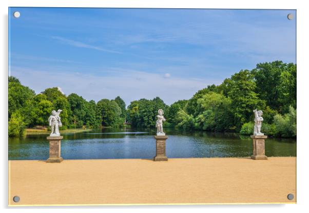 Schloss Charlottenburg Park Lake In Berlin Acrylic by Artur Bogacki