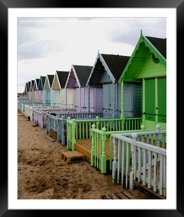 Beach Huts Framed Mounted Print by Martin Newman