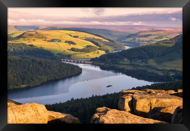 Ladybower from Bamford Edge Framed Print by Tim Hill