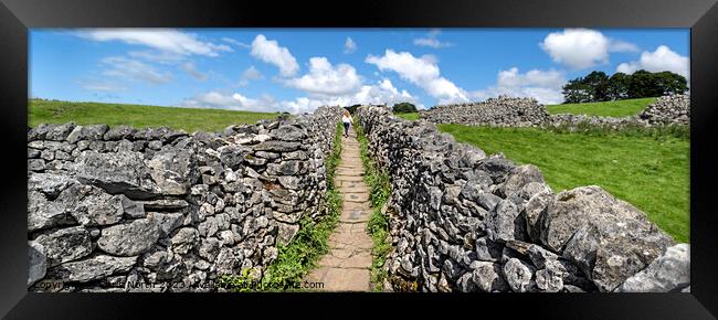 Dry stone walls of Grassington in the Yorkshire Dales. Framed Print by Chris North
