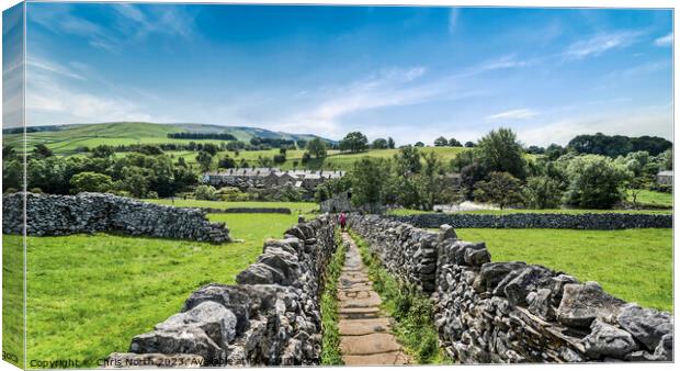 Dry stone walls of Grassington in the Yorkshire Dales. Canvas Print by Chris North