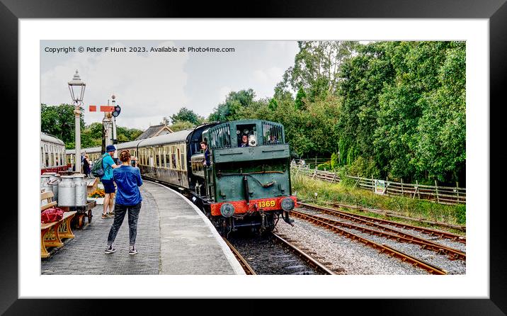 Steam Train Coming Into Totnes Station Framed Mounted Print by Peter F Hunt