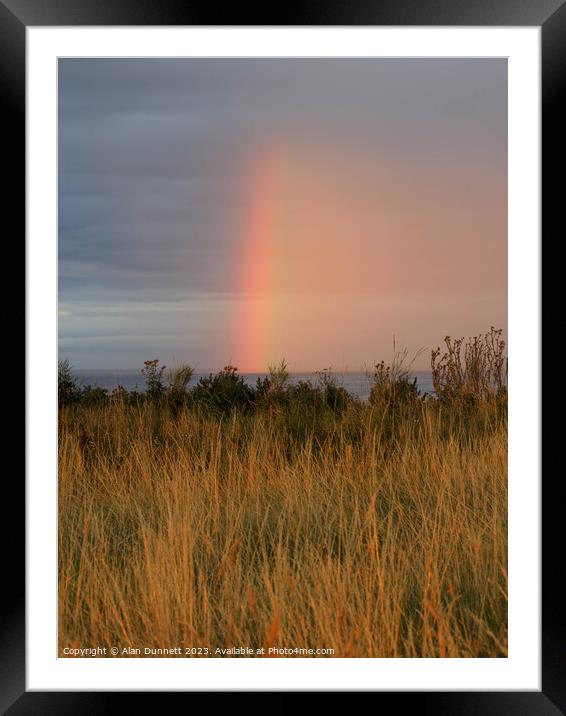 The Verdant Pasture's Rainbow Framed Mounted Print by Alan Dunnett