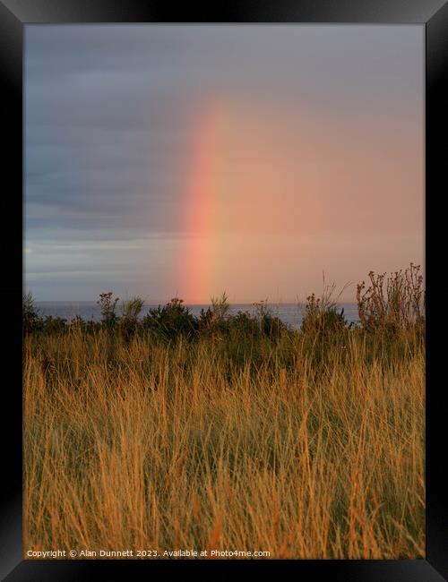 The Verdant Pasture's Rainbow Framed Print by Alan Dunnett