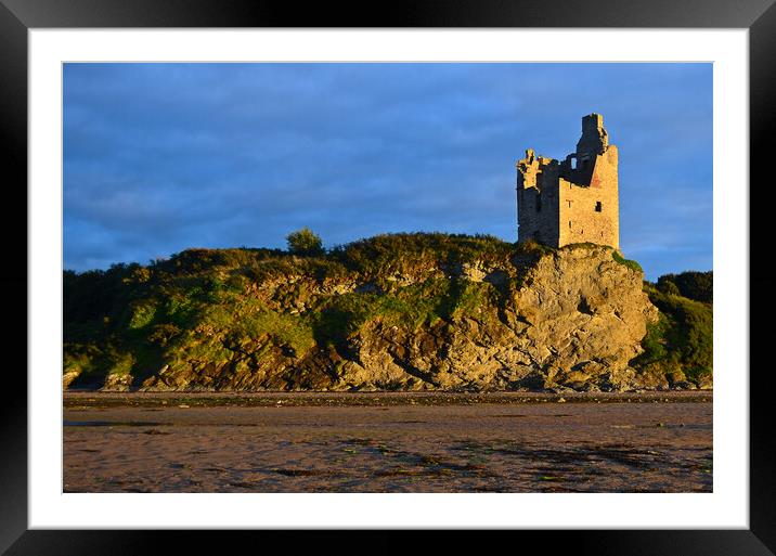 Greenan Castle, Ayr, in low sunlight Framed Mounted Print by Allan Durward Photography