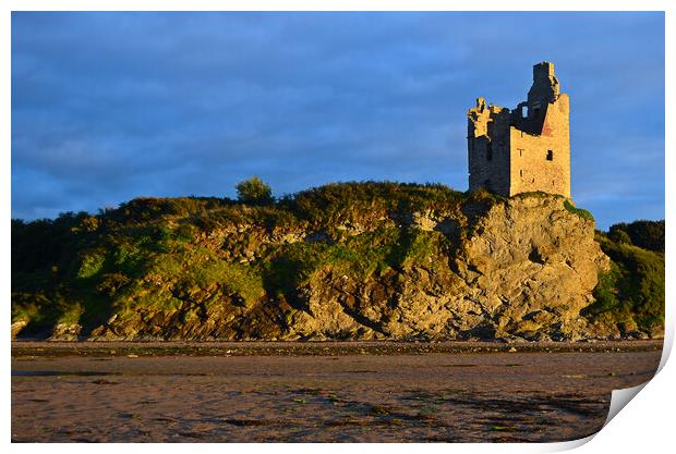 Greenan Castle, Ayr, in low sunlight Print by Allan Durward Photography