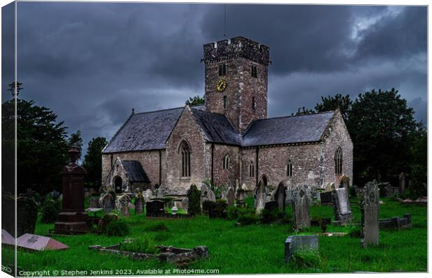 Coity Church in Wales Canvas Print by Stephen Jenkins