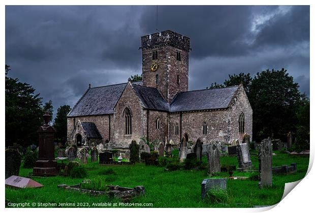 Coity Church in Wales Print by Stephen Jenkins