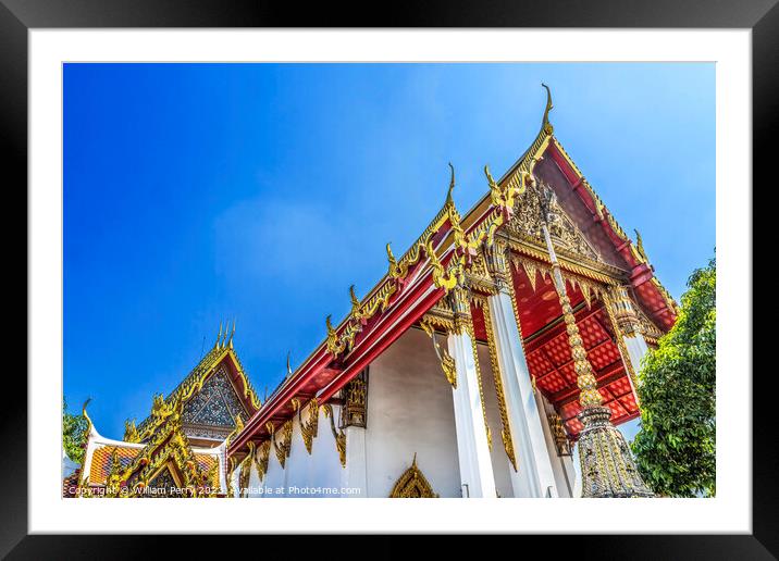  Reclining Buddha Temple Wat Phra Chetuphon Pho Bangkok Thailand Framed Mounted Print by William Perry