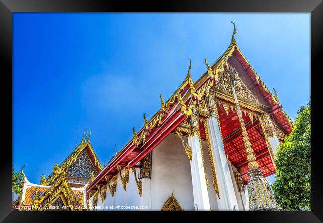  Reclining Buddha Temple Wat Phra Chetuphon Pho Bangkok Thailand Framed Print by William Perry