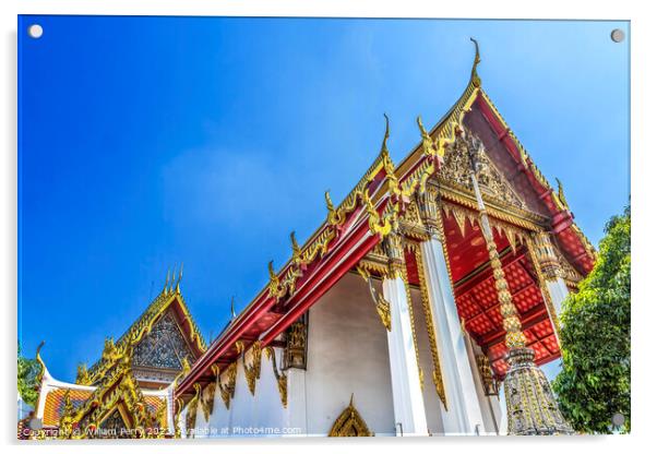  Reclining Buddha Temple Wat Phra Chetuphon Pho Bangkok Thailand Acrylic by William Perry