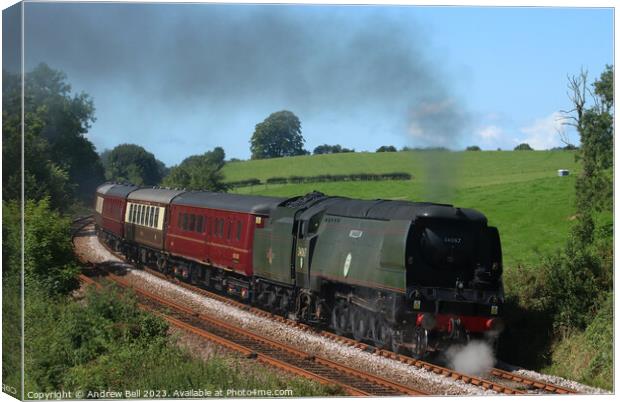 Steam train Tangmere Canvas Print by Andrew Bell