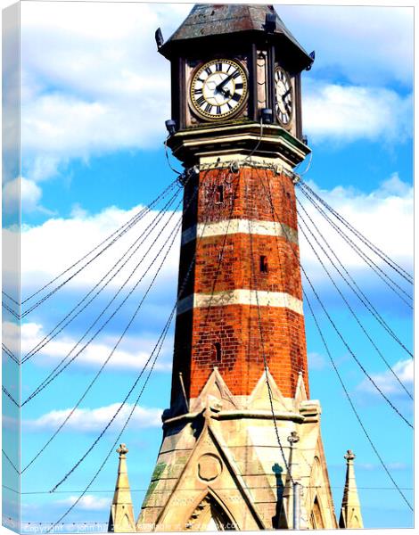 Iconic Clock Tower, Skegness Seafront Canvas Print by john hill