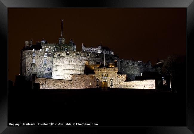 Edinburgh Castle at night Framed Print by Alasdair Preston