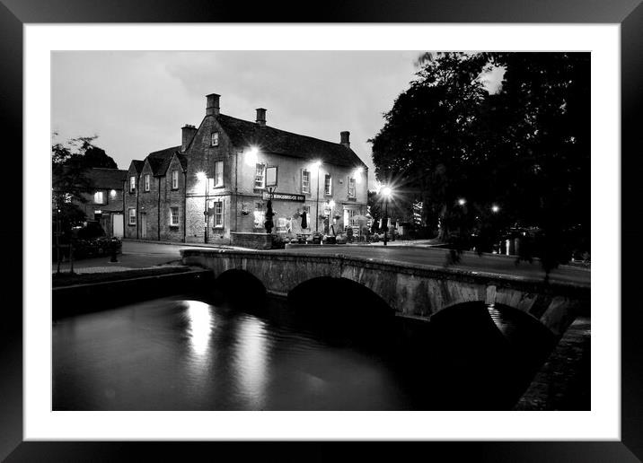 Quintessential Cotswolds: Kingsbridge Inn at Dusk Framed Mounted Print by Andy Evans Photos