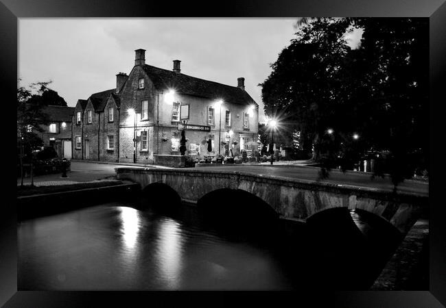 Quintessential Cotswolds: Kingsbridge Inn at Dusk Framed Print by Andy Evans Photos