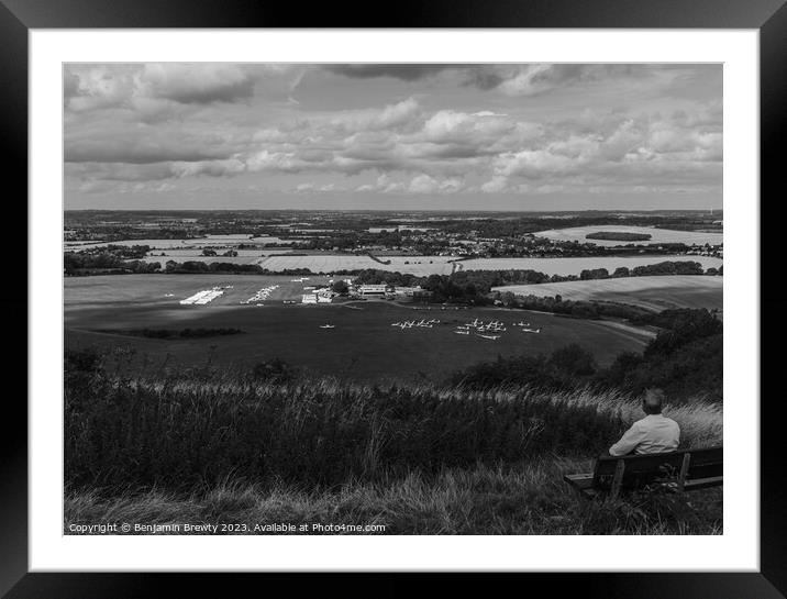 Dunstable Downs ( Black & White ) Framed Mounted Print by Benjamin Brewty