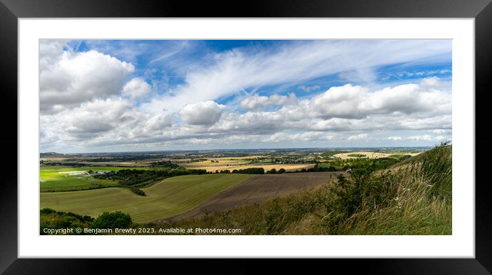 Dunstable Downs Panorama  Framed Mounted Print by Benjamin Brewty